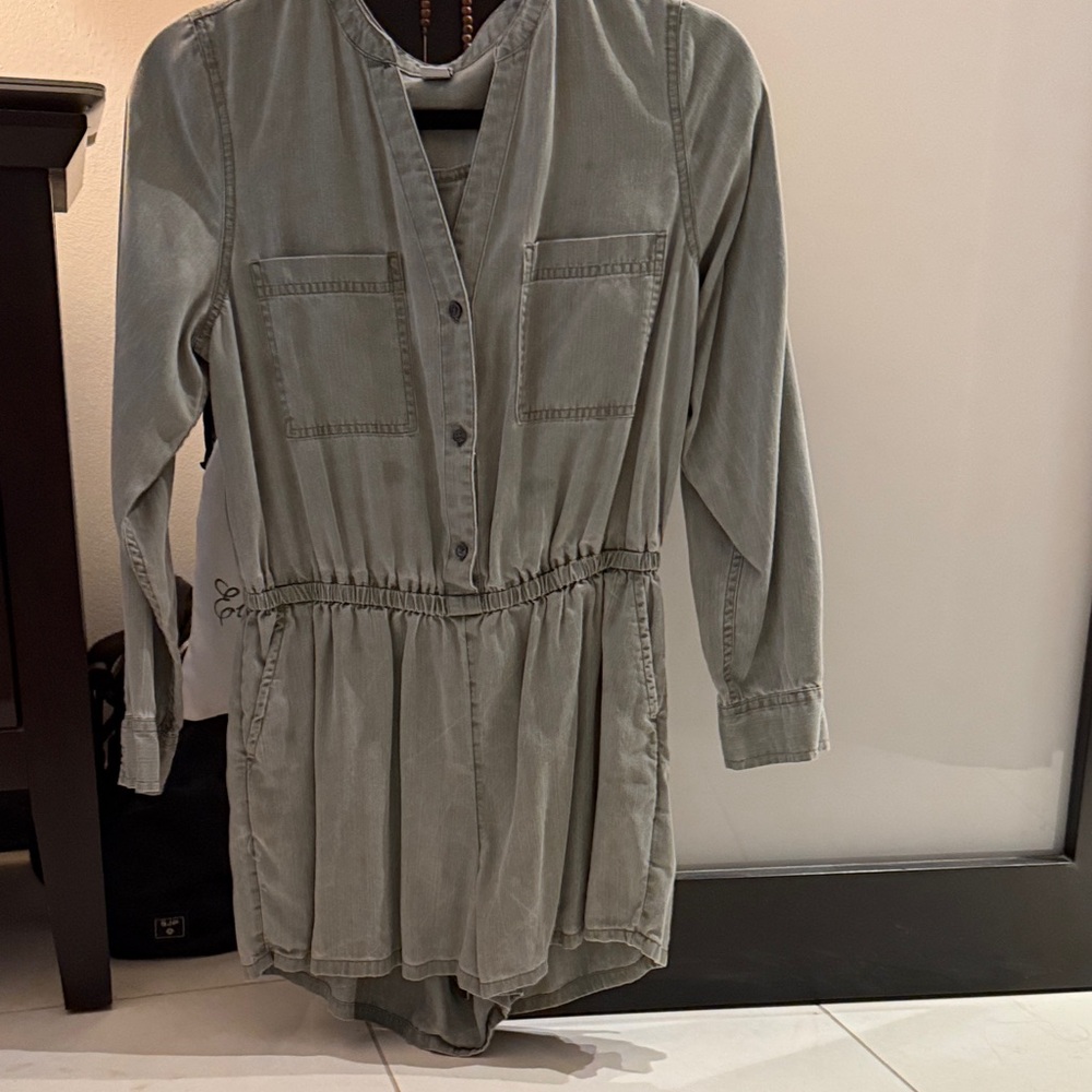 Old Navy Olive Green Button-Up Romper